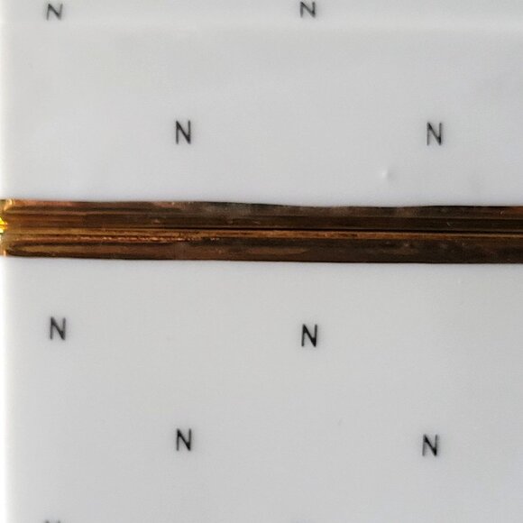 Vintage Japanese Cosmetic Norell Porcelain Powder Dresser Vanity Box, N Monogram - Picture 2 of 11